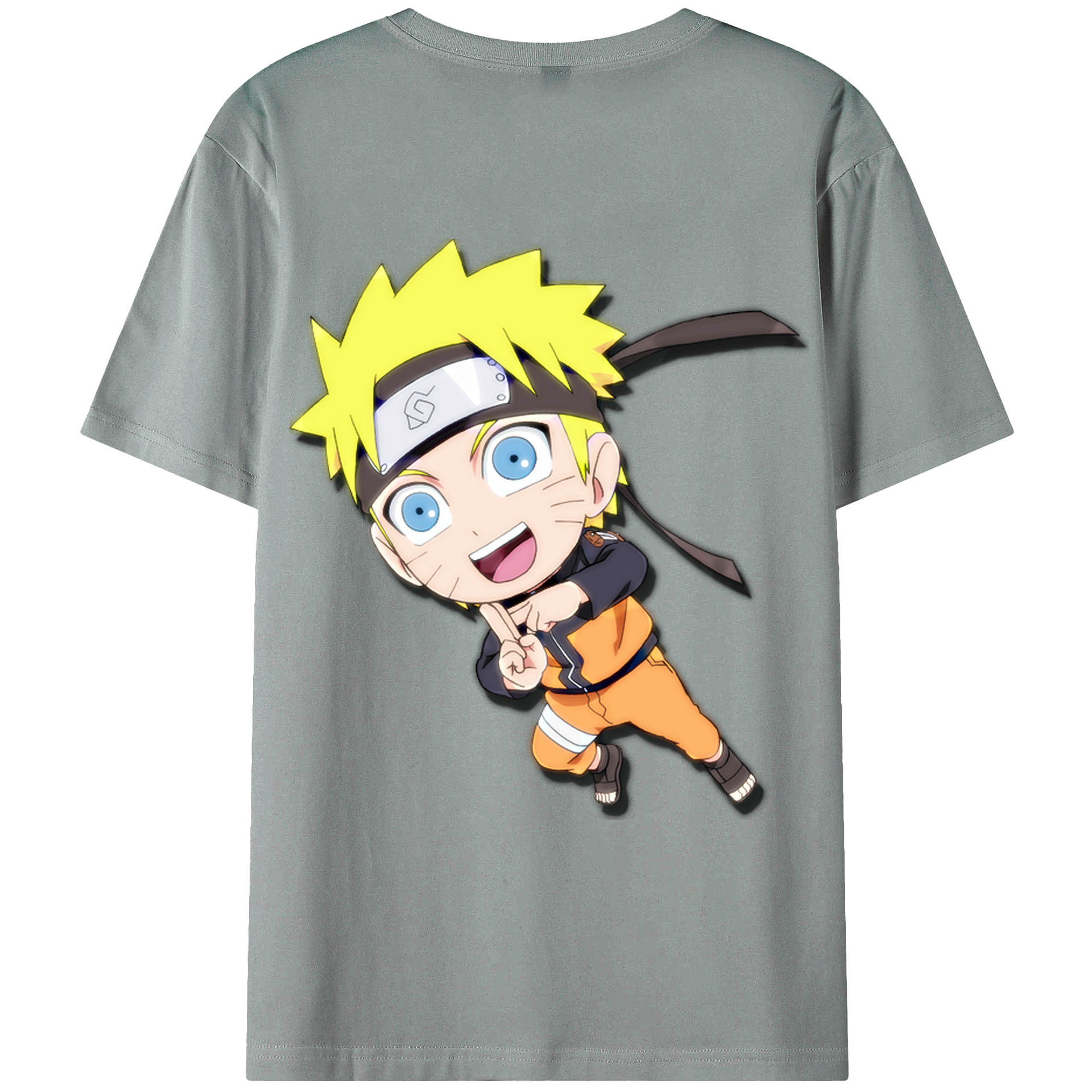 （画像用） NARUTO -ナルト- うずまき ナルト Uzumaki Naruto 綿100％ メンズ半袖Tシャツ（バックプリント） 通気性
